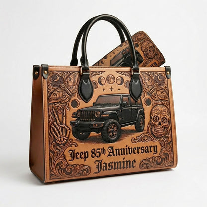 Jeep 85th Anniversary V5 Personalized Leather Bag + Free Wallet