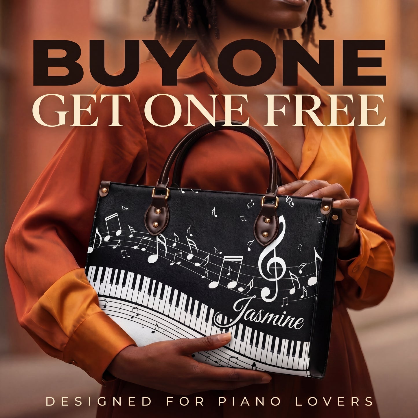 Piano Tiles Personalized Leather Bag + Free Wallet