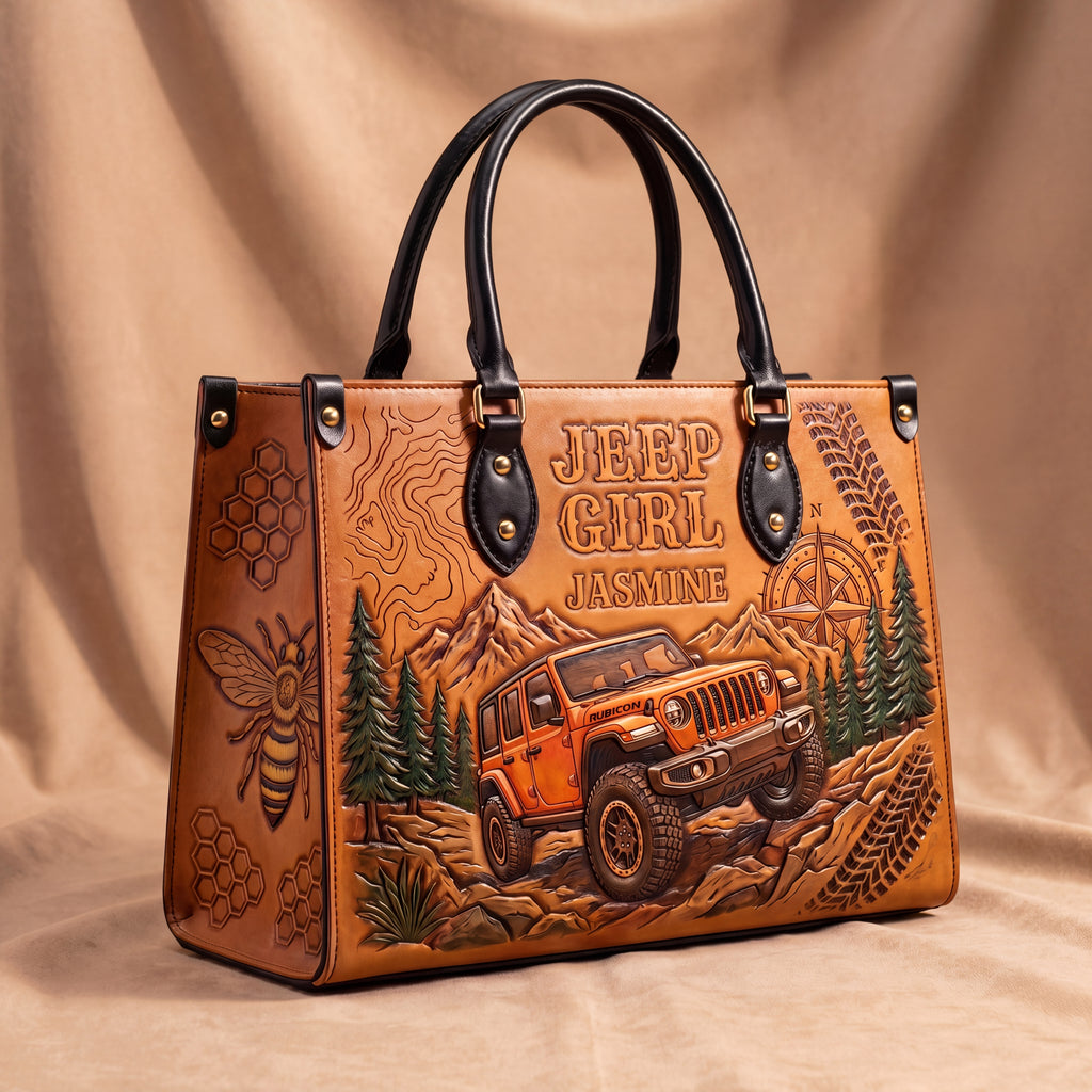 Jeep & Bee Personalized Leather Bag