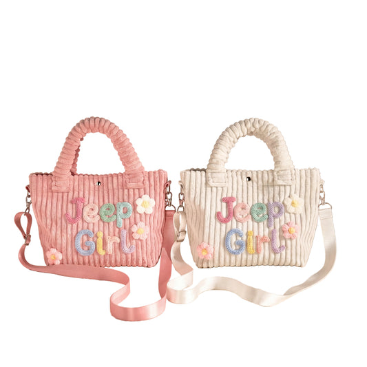 [BUY 1 GET 1 FREE] Jeep Girl Custom Embroidered Corduroy Bucket Handbag