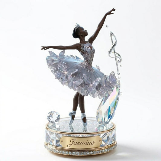 Sparkling Black Woman Ballerina Personalized Custom Acrylic Plaque