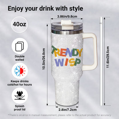 Rise And Slay Personalized Rhinestone Tumbler With Handle