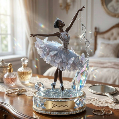 Sparkling Black Woman Ballerina Personalized Custom Acrylic Plaque