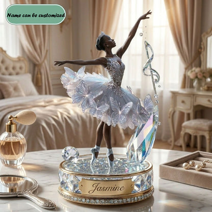 Sparkling Black Woman Ballerina Personalized Custom Acrylic Plaque