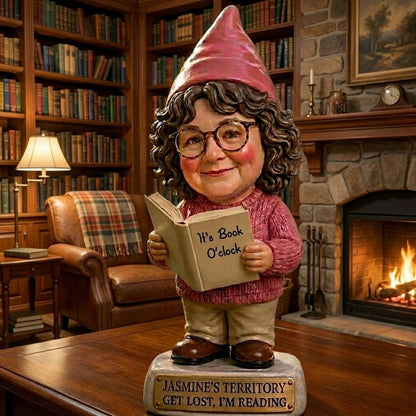 Custom Cute Book Lover Gnome From Photo Personalized Custom Acrylic Plaque
