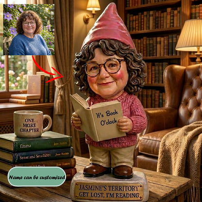 Custom Cute Book Lover Gnome From Photo Personalized Custom Acrylic Plaque
