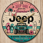 Jeep Vibes Personalized Wooden Clock