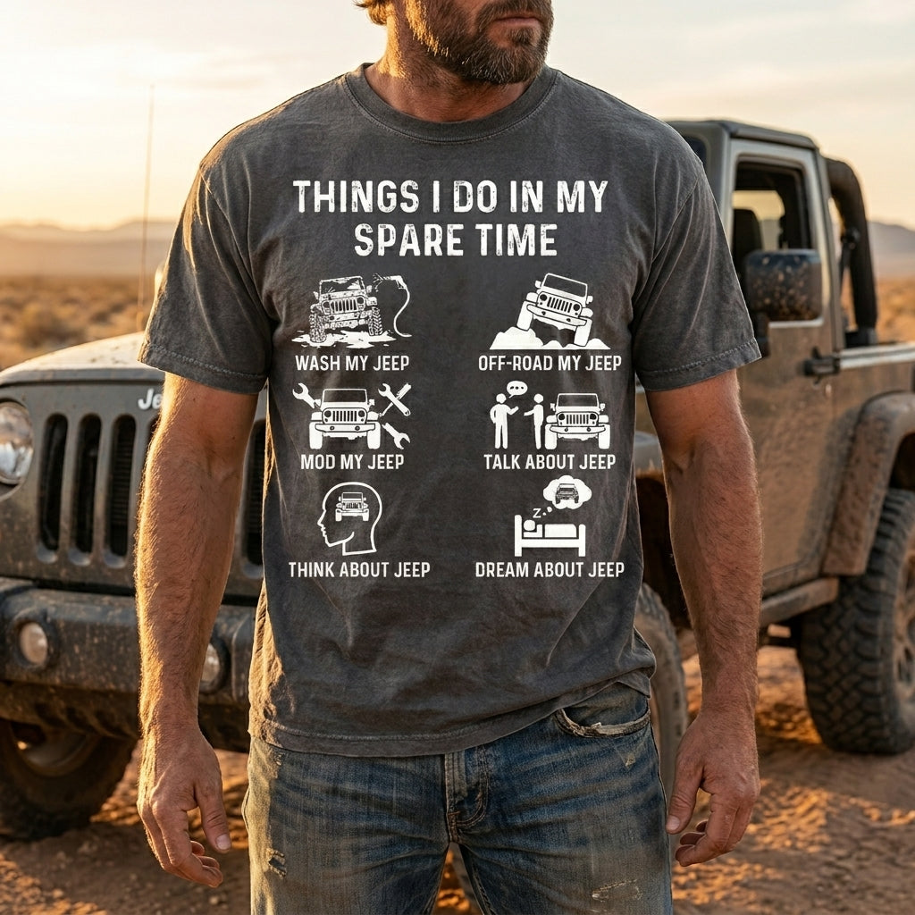 Things I Do In My Spare Time Washed Cotton T-shirt