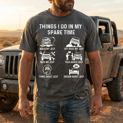 Things I Do In My Spare Time Washed Cotton T-shirt