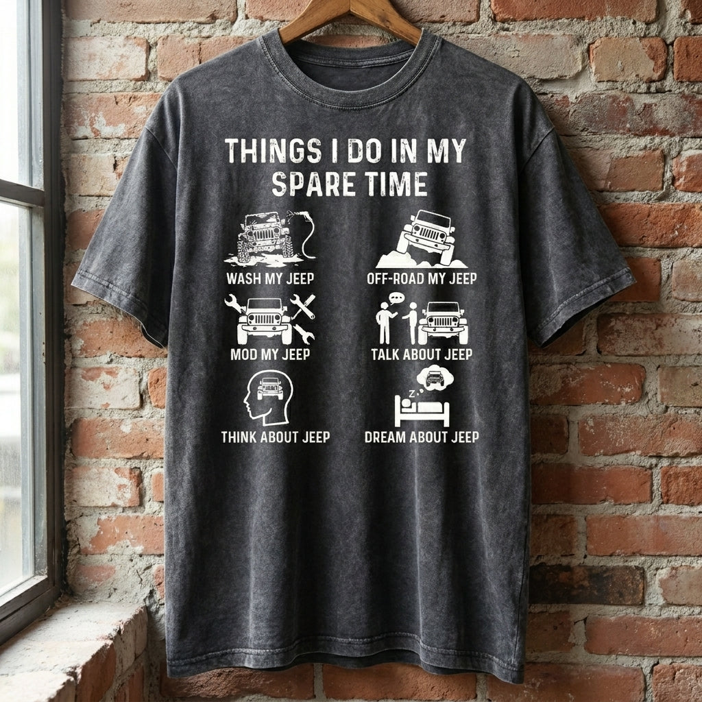Things I Do In My Spare Time Washed Cotton T-shirt