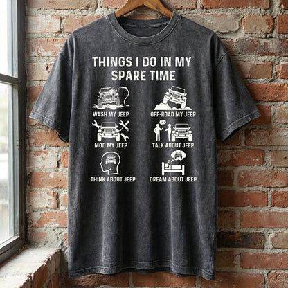 Things I Do In My Spare Time Washed Cotton T-shirt