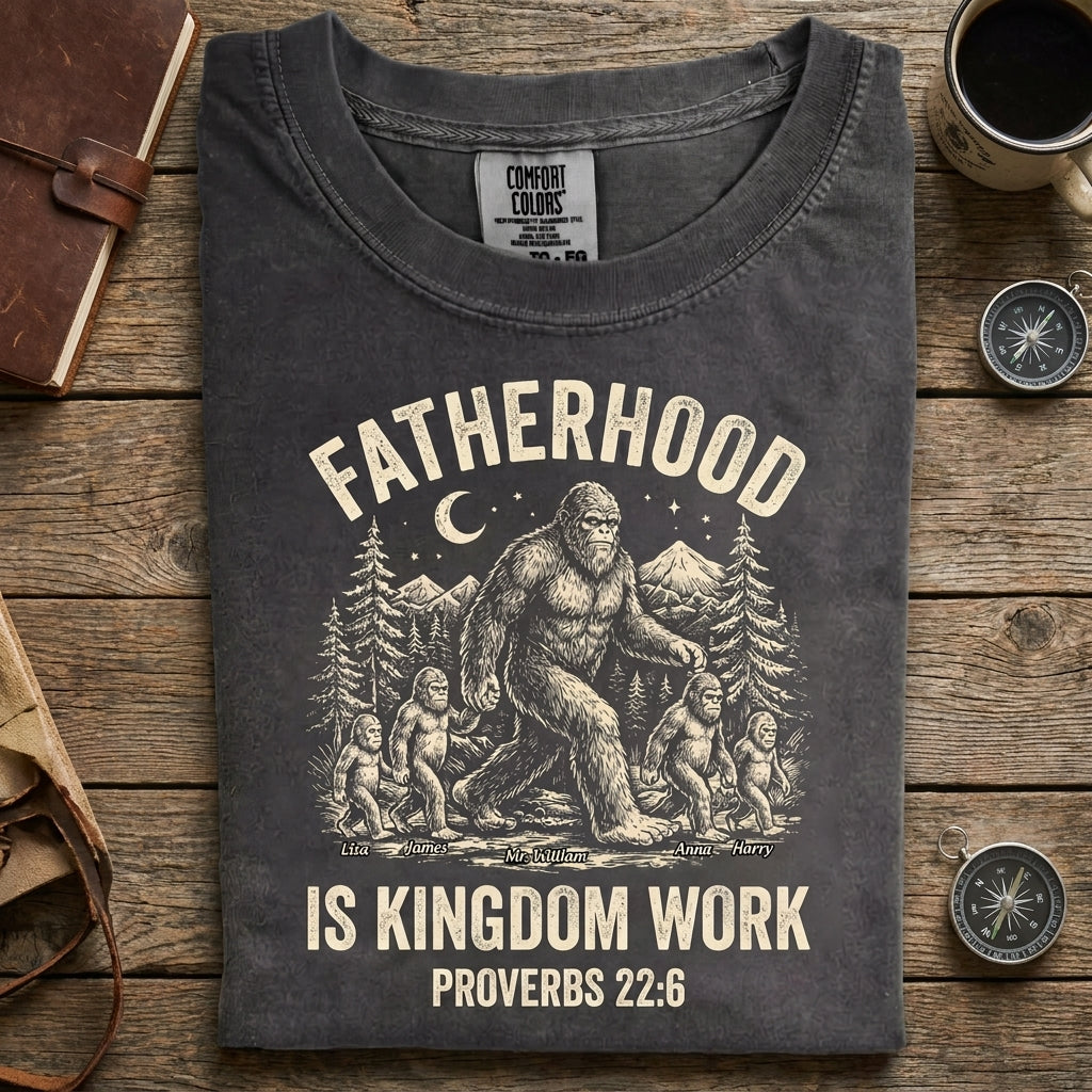 Fatherhood Is Kingdom Work Personalized T-Shirt