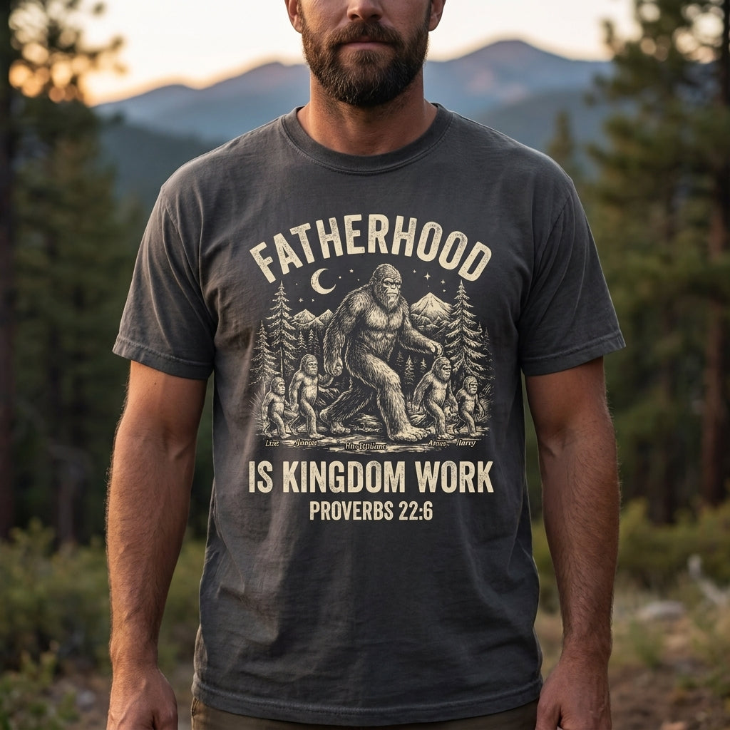 Fatherhood Is Kingdom Work Personalized T-Shirt