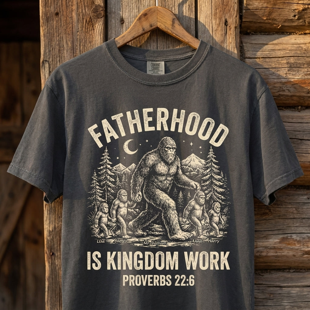 Fatherhood Is Kingdom Work Personalized T-Shirt