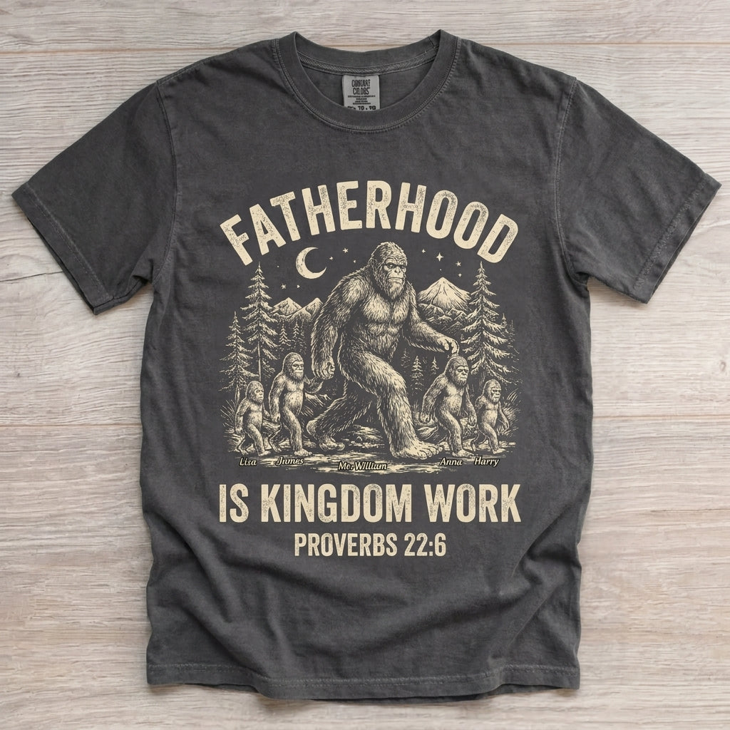 Fatherhood Is Kingdom Work Personalized T-Shirt