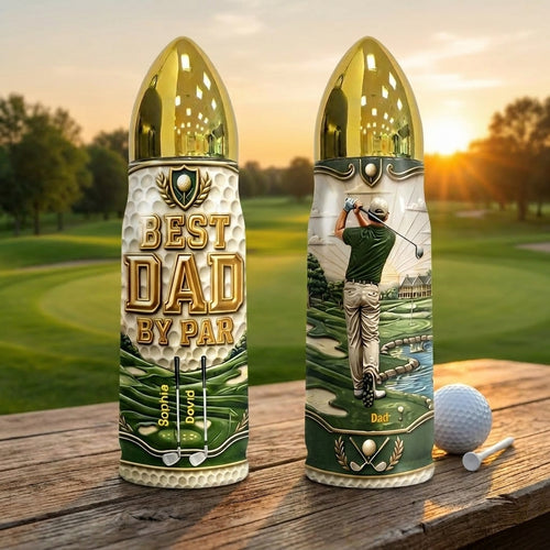 Best Dad By Par Personalized Bullet Tumbler