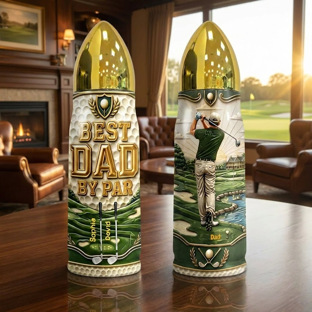 [Free Delivery] Best Dad By Par Personalized Bullet Tumbler