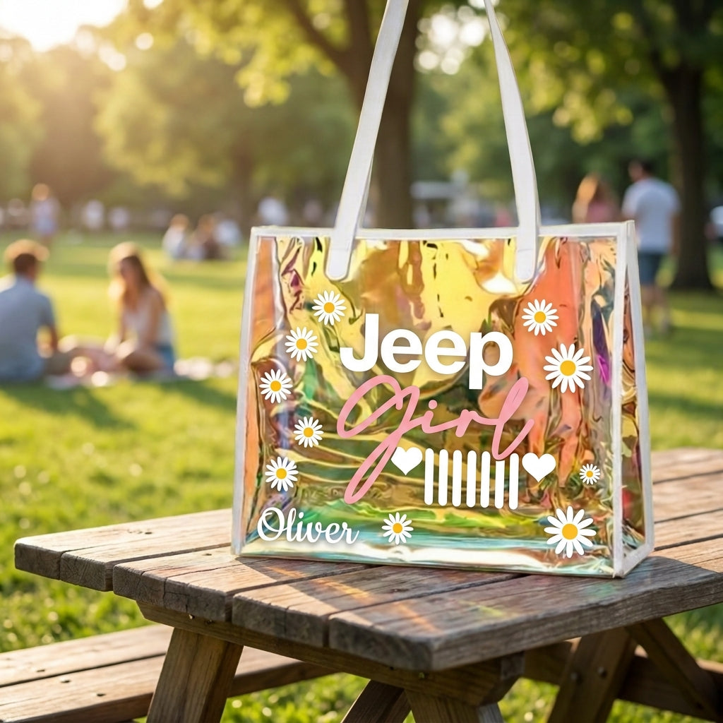 Jeep Girl Personalized Holographic Tote