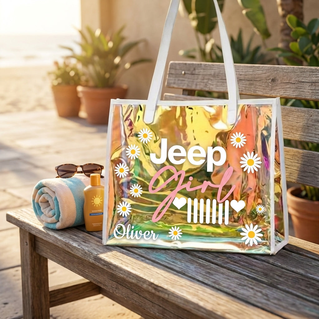 Jeep Girl Personalized Holographic Tote