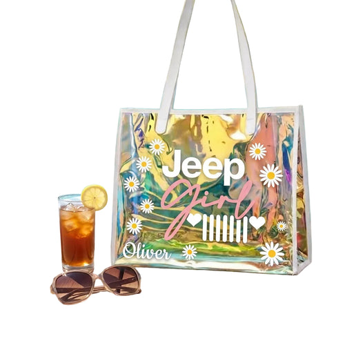 Jeep Girl Personalized Holographic Tote