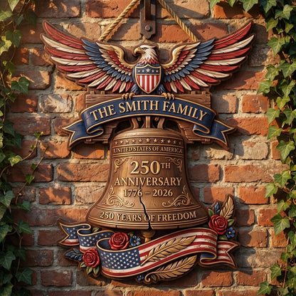 United States 250th Anniversary Bell Personalized Custom Door Sign