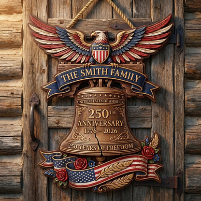 United States 250th Anniversary Bell Personalized Custom Door Sign