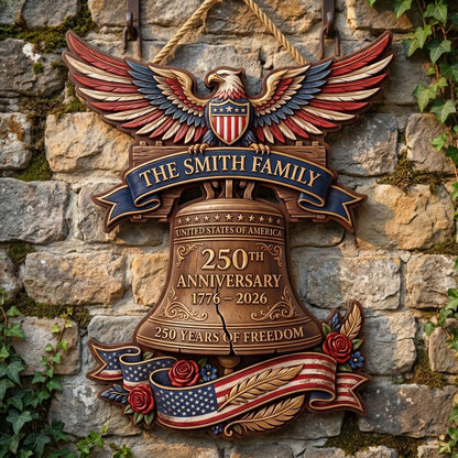 United States 250th Anniversary Bell Personalized Custom Door Sign