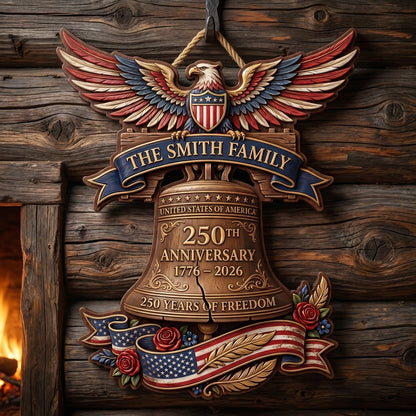 United States 250th Anniversary Bell Personalized Custom Door Sign