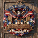 USA 250th Anniversary Wreath Personalized Custom Door Sign