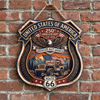 United States 250th Anniversary Jeep Route 66 Custom Door Sign