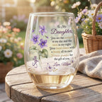 To My Daughter You Are My Sunlight  Personalized 15OZ Clear Wine Glass