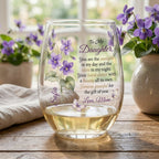 To My Daughter You Are My Sunlight  Personalized 15OZ Clear Wine Glass
