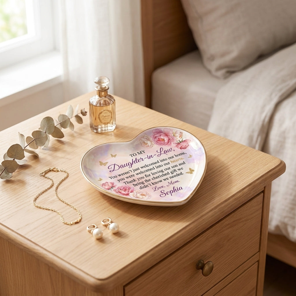To My Daughter-in-Law Ceramic Ring Dish-Heart