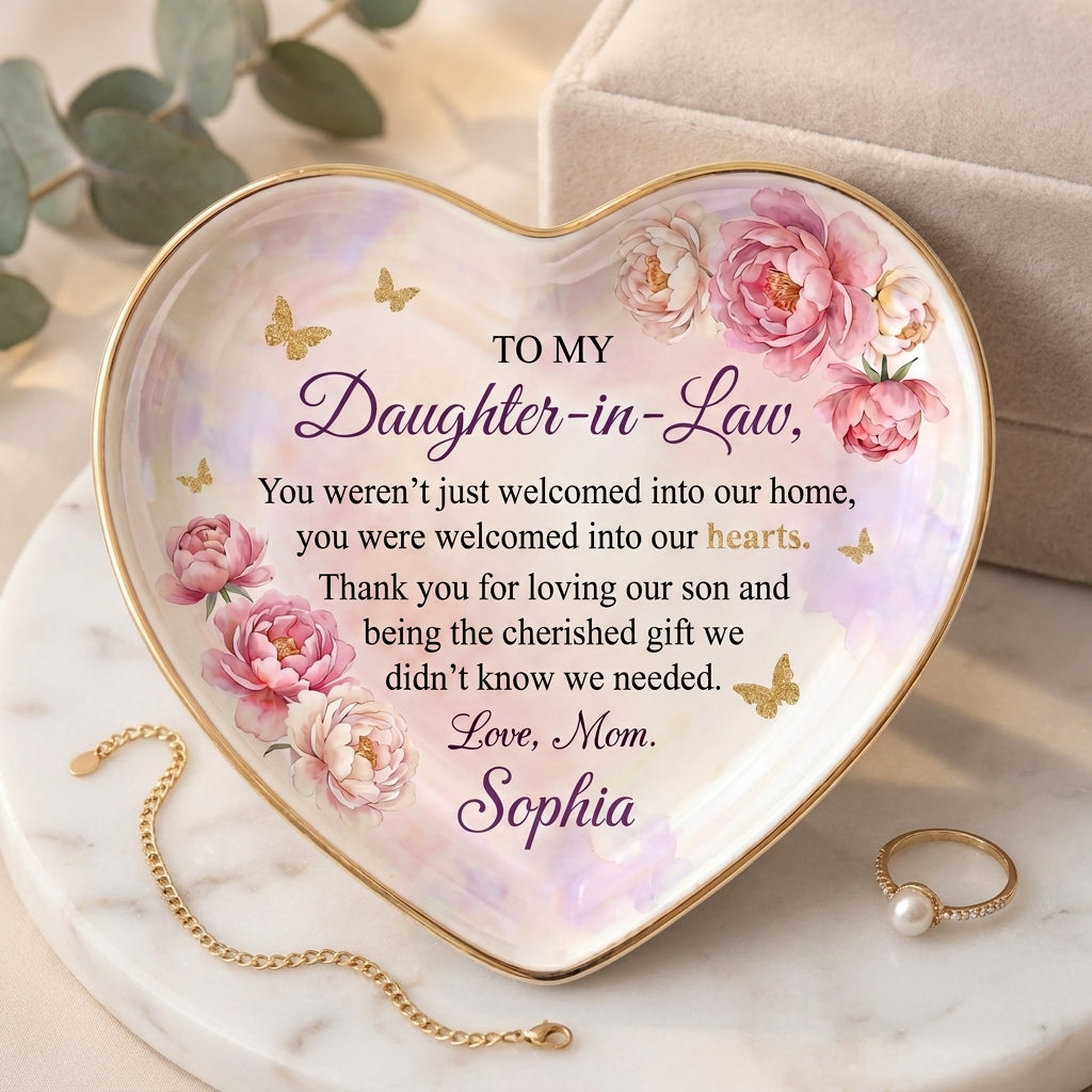 To My Daughter-in-Law Ceramic Ring Dish-Heart