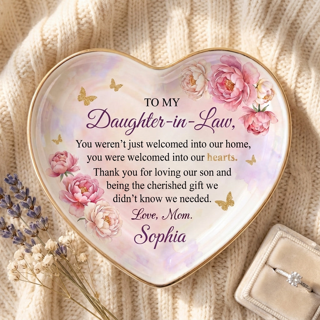 To My Daughter-in-Law Ceramic Ring Dish-Heart
