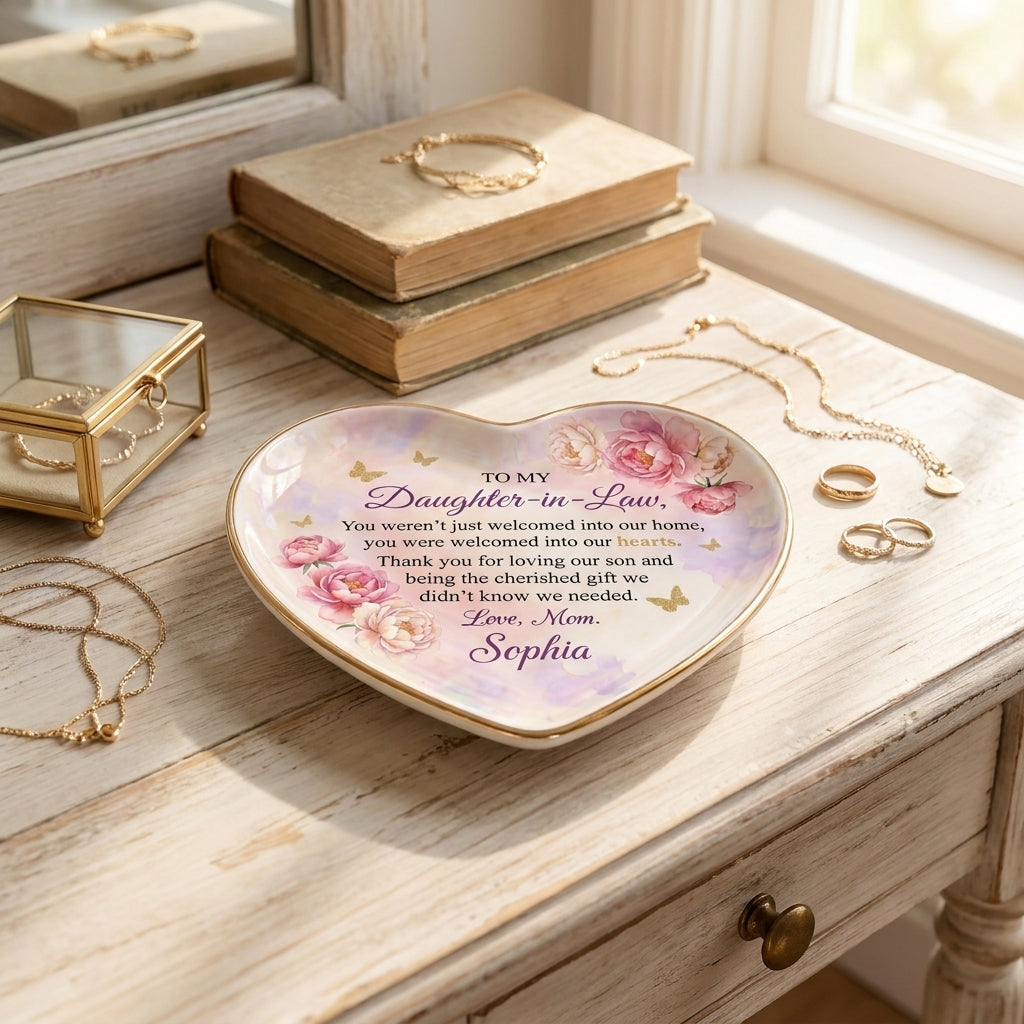 To My Daughter-in-Law Ceramic Ring Dish-Heart