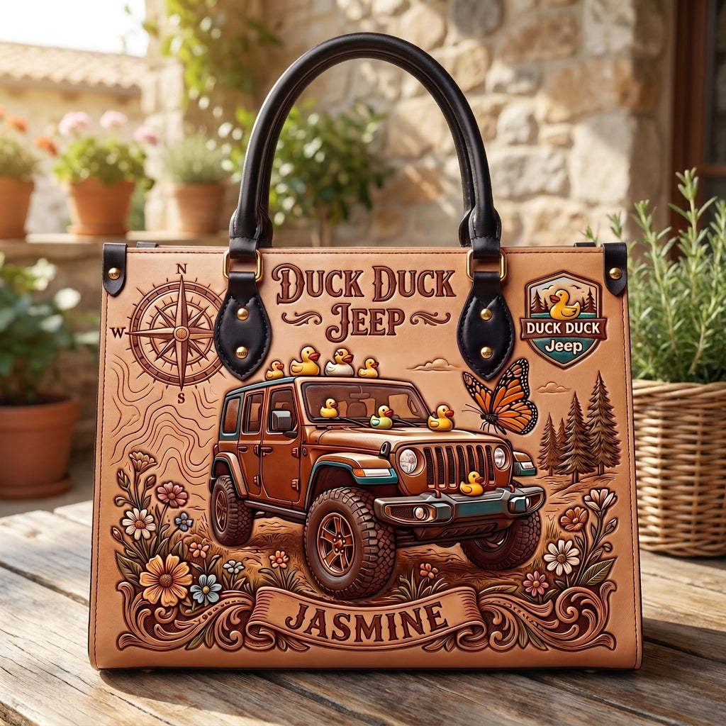 Duck Duck Jeep Personalized Leather Bag + FREE Wallet