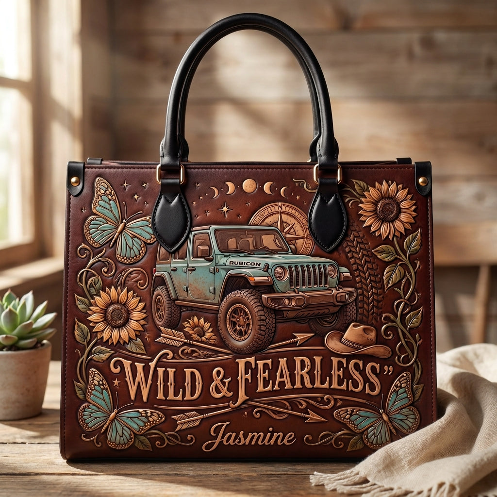 Wild & Fearless Personalized Leather Bag