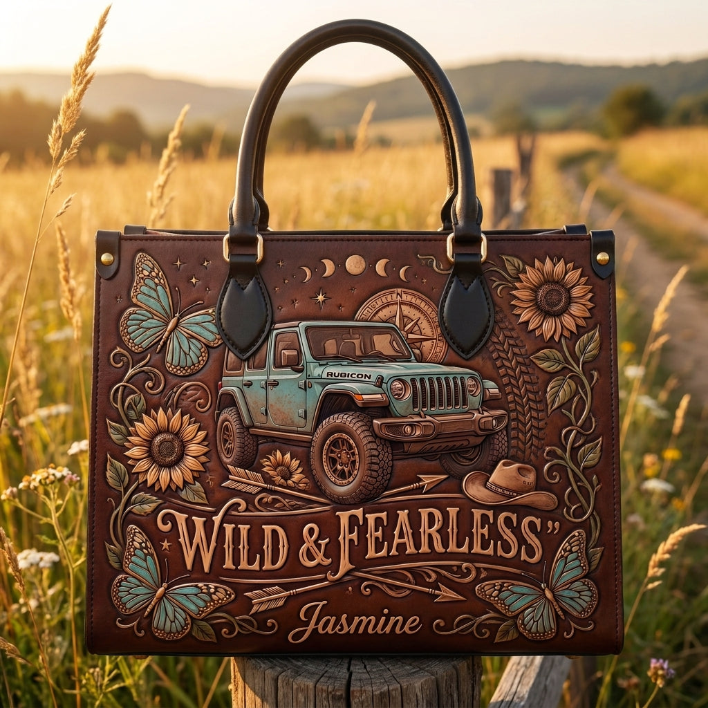 Wild & Fearless Personalized Leather Bag