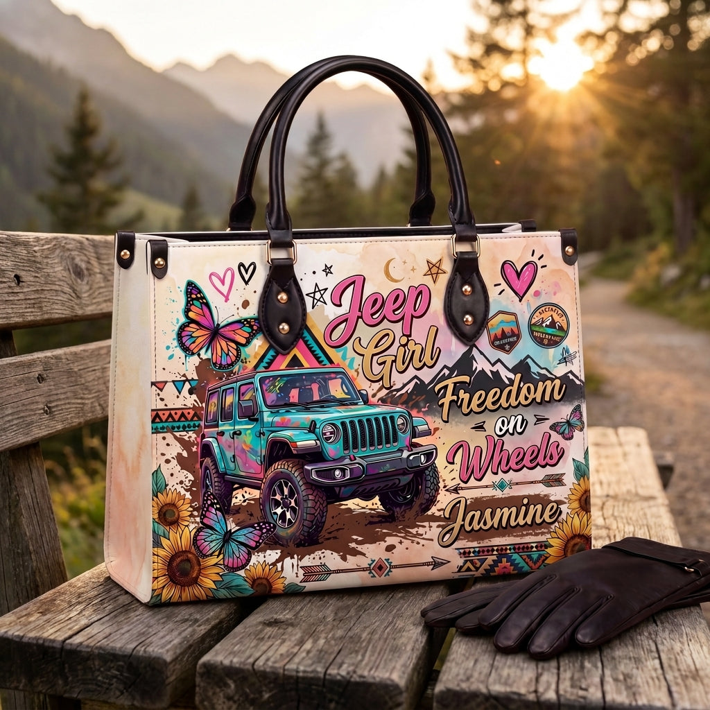 [Free delivery] Freedom On Wheels Personalized Leather Bag + FREE Wallet