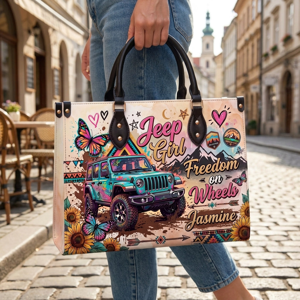 [Free delivery] Freedom On Wheels Personalized Leather Bag + FREE Wallet