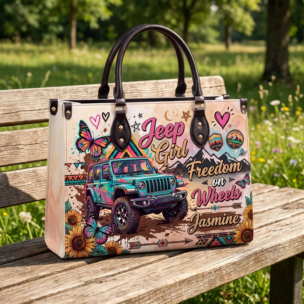 [Free delivery] Freedom On Wheels Personalized Leather Bag + FREE Wallet