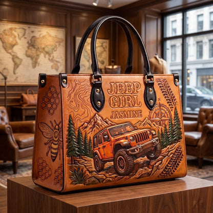 Jeep & Bee Personalized Leather Bag