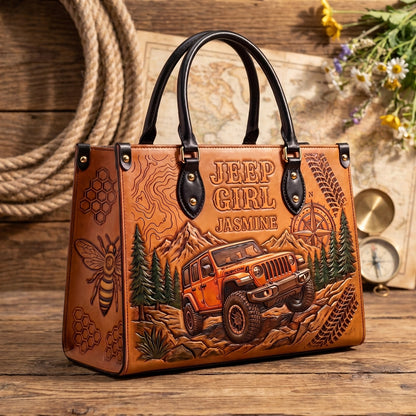 Jeep & Bee Personalized Leather Bag