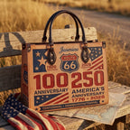 100 Years Anniversary Of Route 66 Personalized Leather Bag