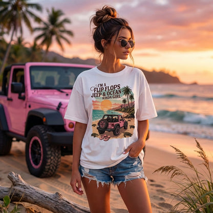 Flip Flops Jeep & Ocean Kinda Girl T-Shirt