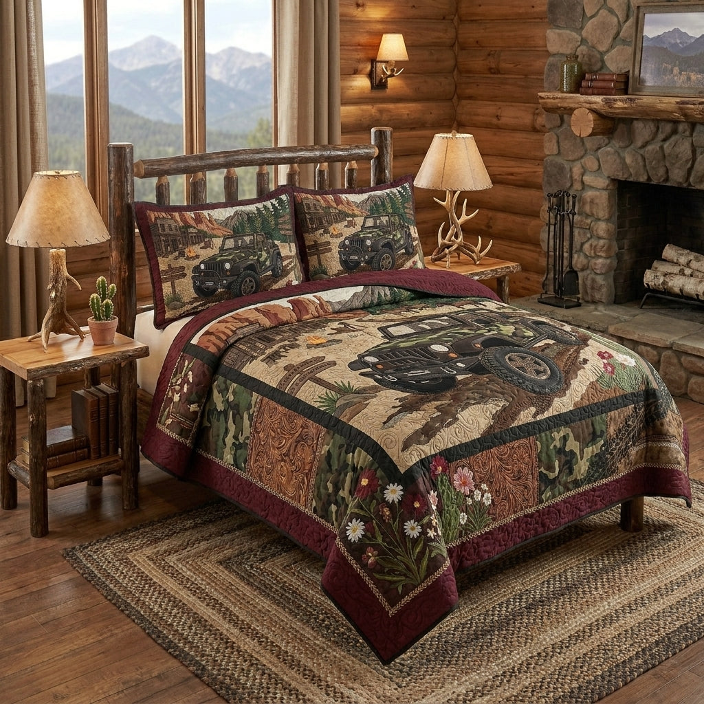 Life Is Better In A Jeep Quilted Bedding Set