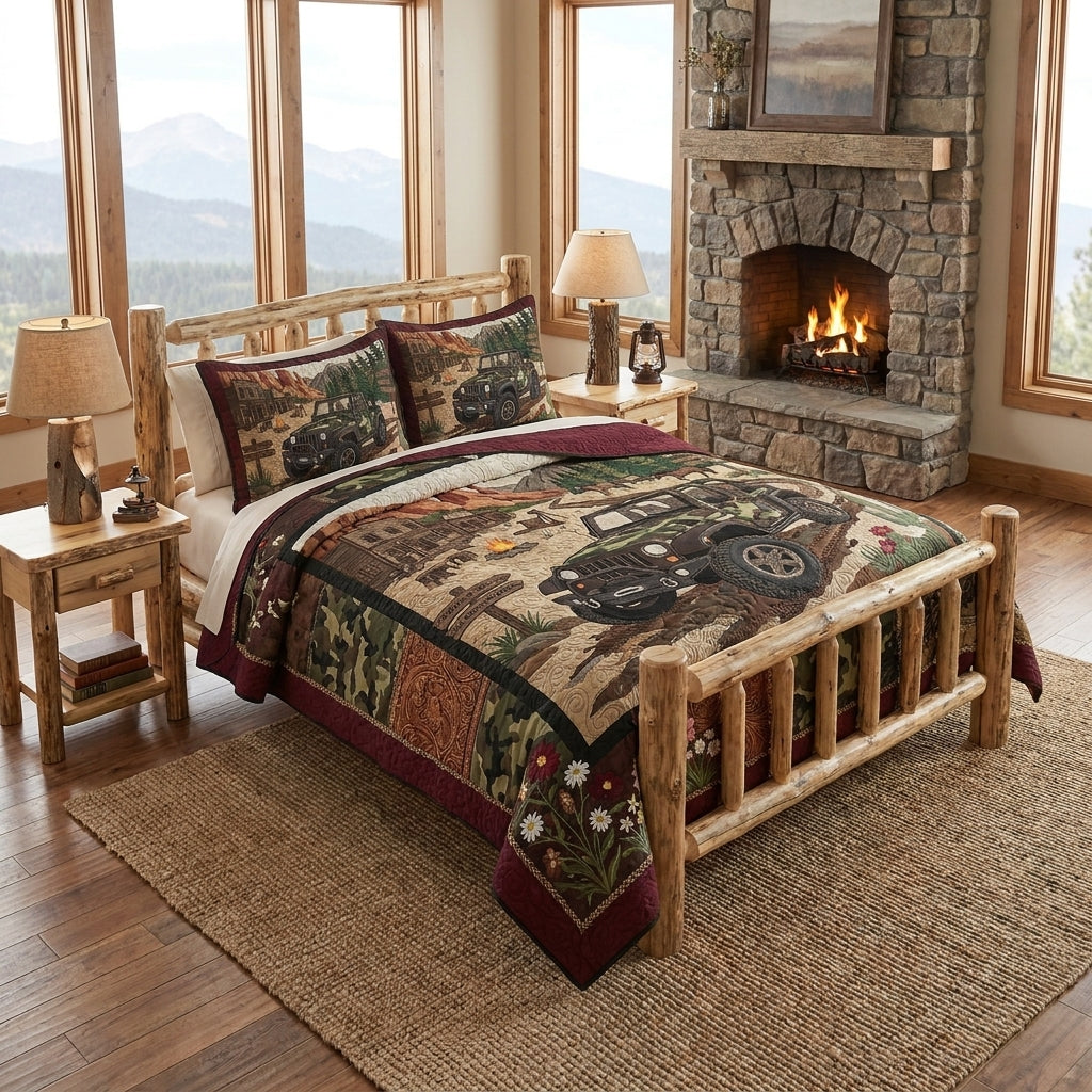 Life Is Better In A Jeep Quilted Bedding Set