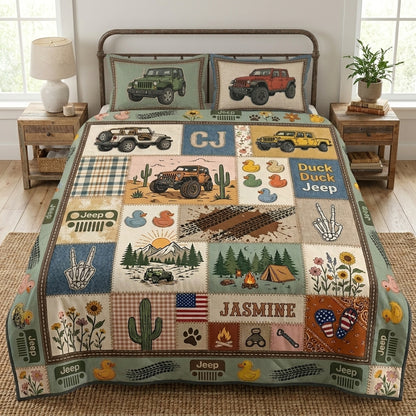 Duck Duck Jeep Personalized Quilted Bedding Set