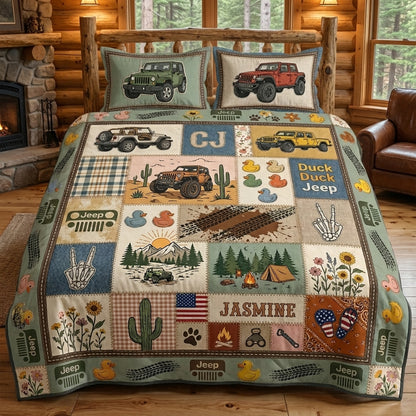 Duck Duck Jeep Personalized Quilted Bedding Set
